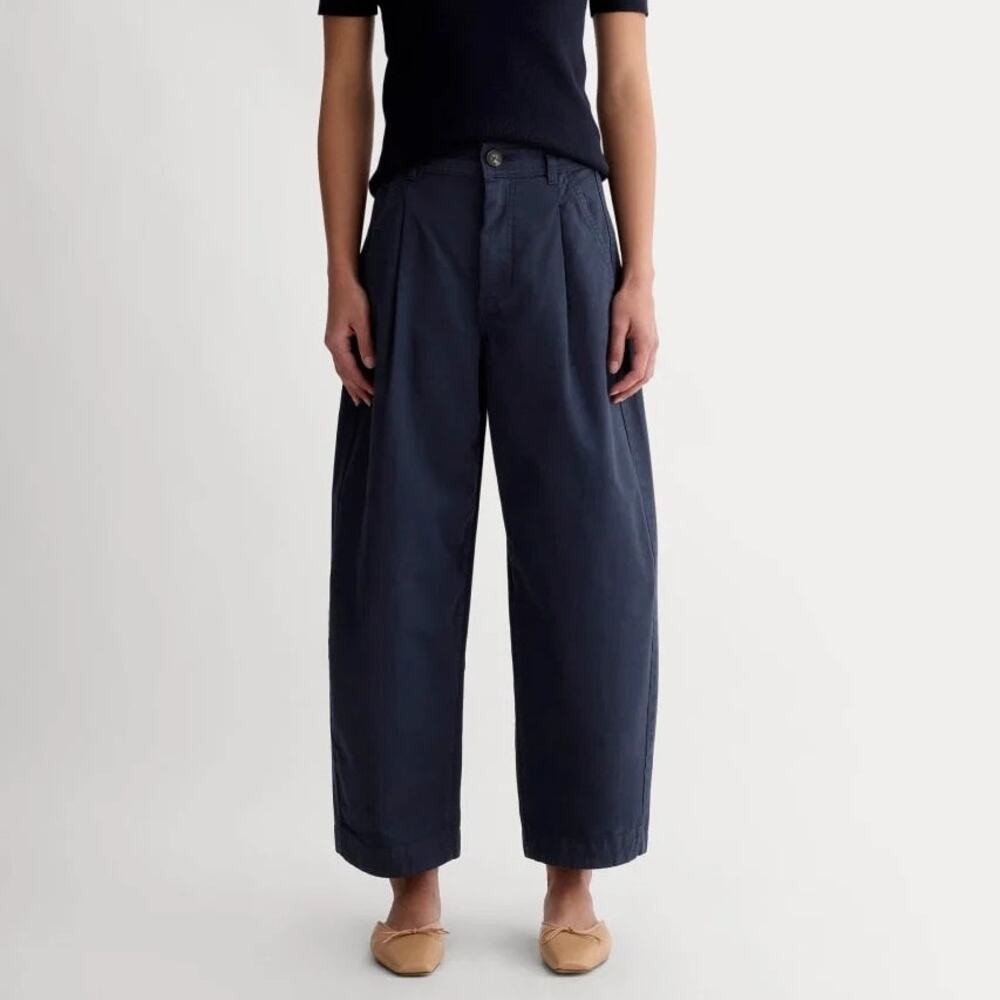 Everlane The Everywhere Barrel Leg Pant Navy Blue Size 14 NWT